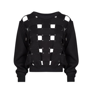 STRAPS AND RIVETS JUMPER BLACK