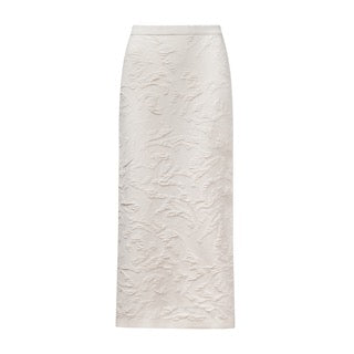 KNIT MIDI SKIRT FOREST WHITE